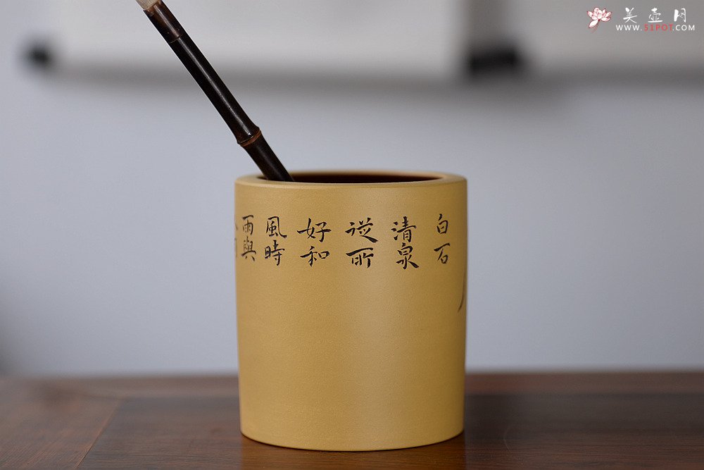 紫砂壶图片：笔筒 耐品雅趣 文房雅玩 - 美壶网