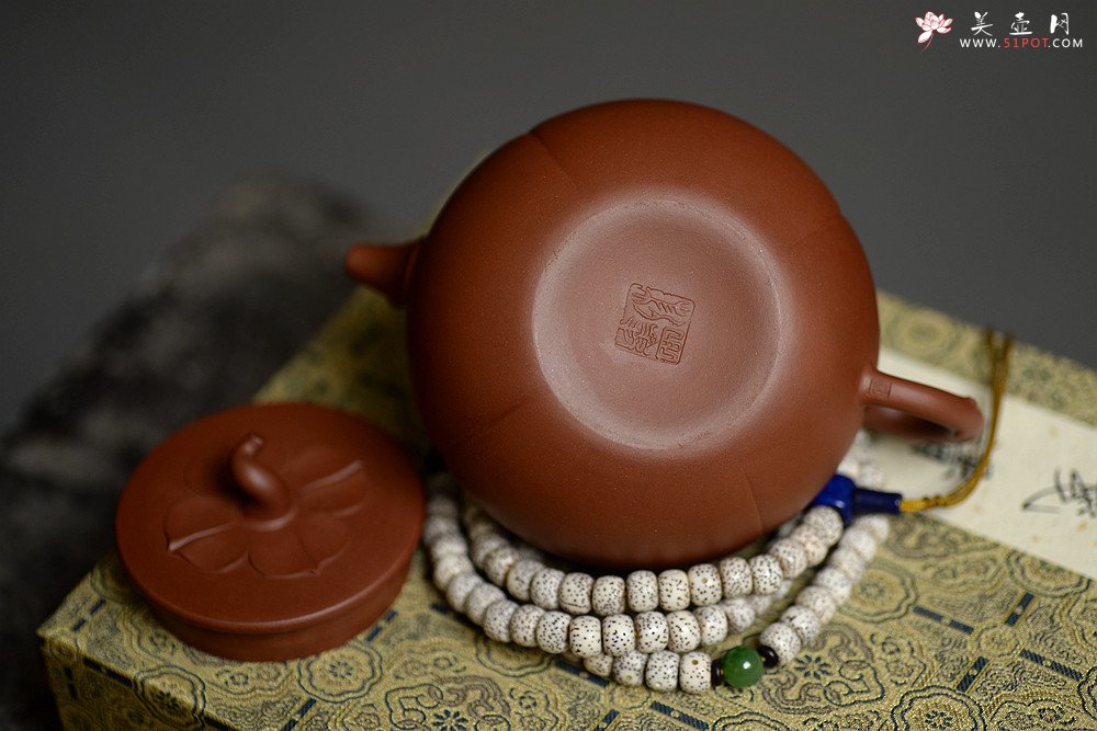 紫砂壶图片：曲峰原创作品 全手柿意 事事如意 精品花货 - 美壶网
