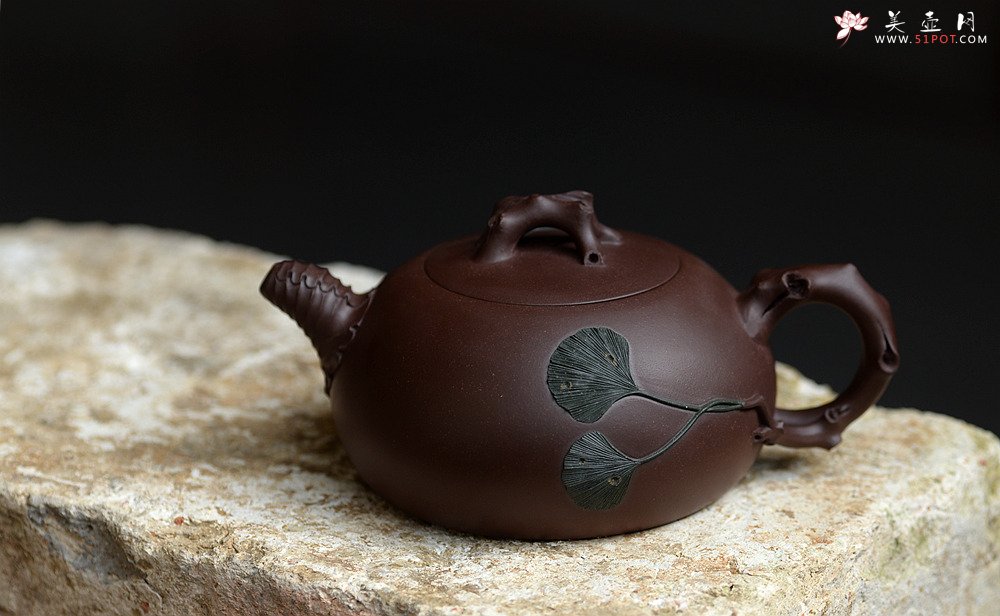 紫砂壶图片：崔巍健最新原创作品 银杏壶 原矿紫泥  - 美壶网