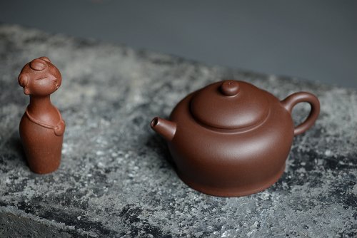 张智耀紫砂壶 张智耀新作 敦厚稳重 传统实用 全手融月 原矿紫泥