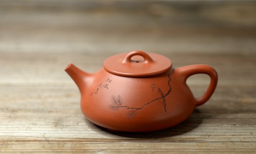 陈进紫砂壶 优质小红泥 文气全手石瓢 骨肉均挺之精品 原矿红泥