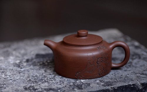 朱牧清紫砂壶 传统实用器形  全手井栏 原矿紫泥