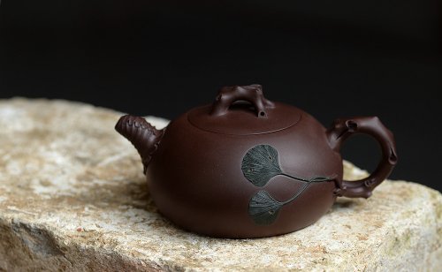 崔巍健紫砂壶 崔巍健最新原创作品 银杏壶 原矿紫泥  原矿紫泥