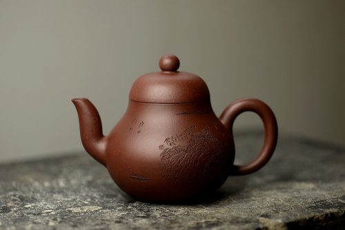 何卫枫紫砂壶 文雅十足 李彦雄精心装饰 传统经典  全手老味思亭 原矿底槽清