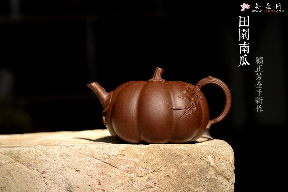 紫砂壶图片：花货奇才顾正芳新作 灵韵秀雅 全手南瓜 田园丰韵~ - 美壶网