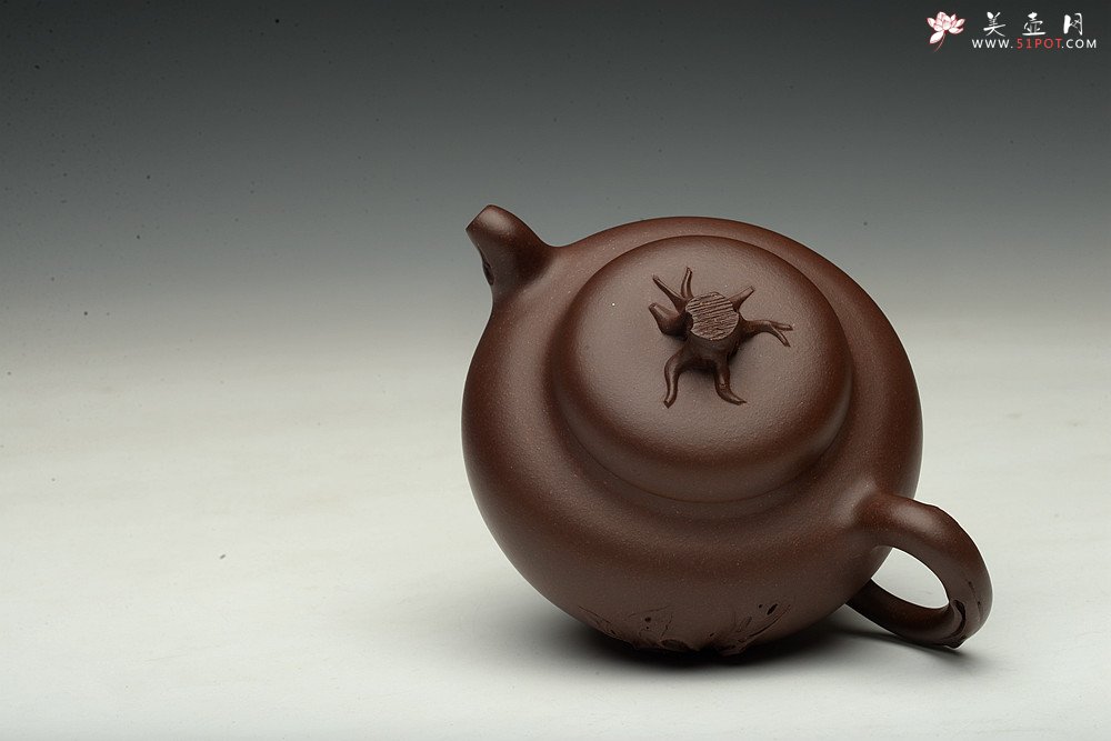 紫砂壶图片：高雪琴全手新作 敦厚悠然 简意花货~ 秋色 做工精致 - 美壶网