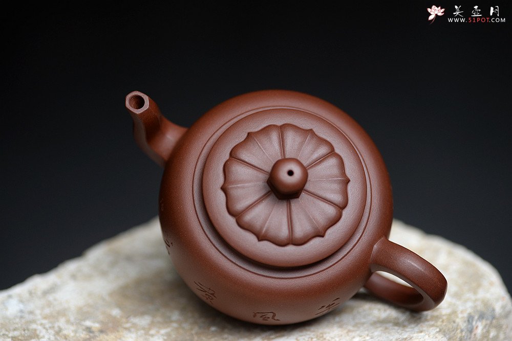 紫砂壶图片：刘世涛自撰壶铭 大富贵菱花 浑厚大气 装饰耐品~ - 美壶网