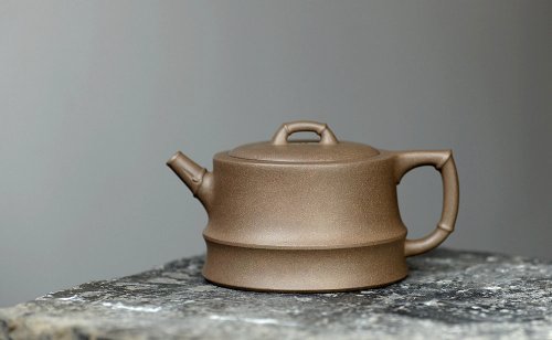 邵家俊紫砂壶 优质青段 邵家俊经典作品 全手简竹段 劲挺秀美 青灰泥