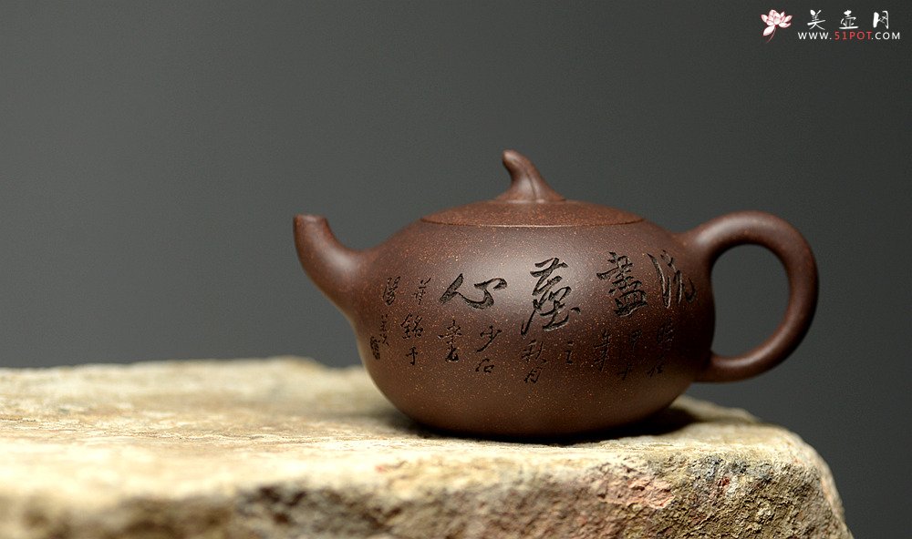 紫砂壶图片：张听刚装饰  周斌全手力作 原矿鱼子砂 全手吉瓜 - 美壶网