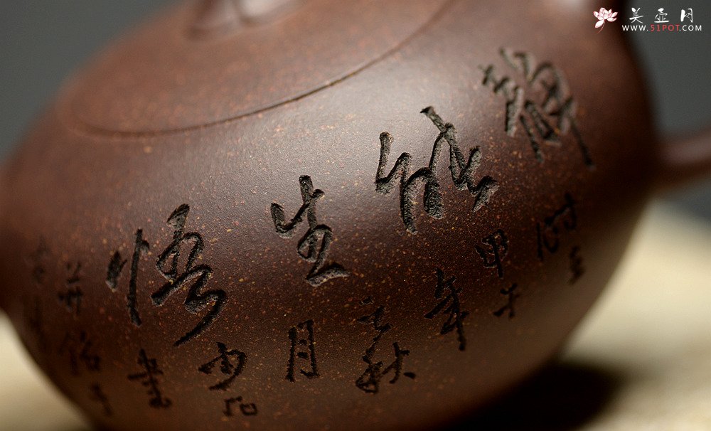 紫砂壶图片：张听刚装饰  周斌全手力作 原矿鱼子砂 全手吉瓜 - 美壶网