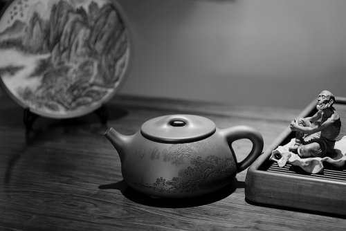 李彦雄紫砂壶 特大满瓢 李彦雄精细装饰通景山水  送礼收藏级 原矿清水泥