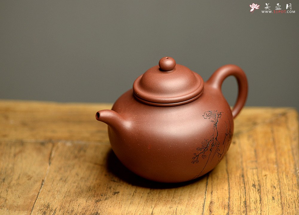 紫砂壶图片：大气饱满 优质清水 传统掇球 茶聚实用 - 美壶网