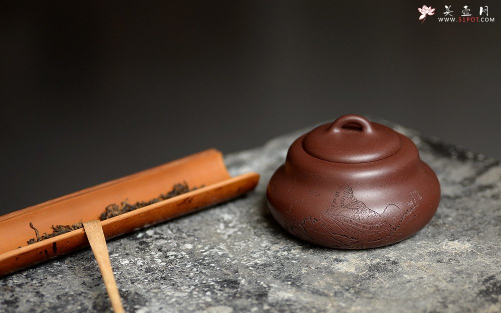 紫砂壶图片：坐禅达摩~ 葫芦茶叶罐 浑厚圆润 - 美壶网