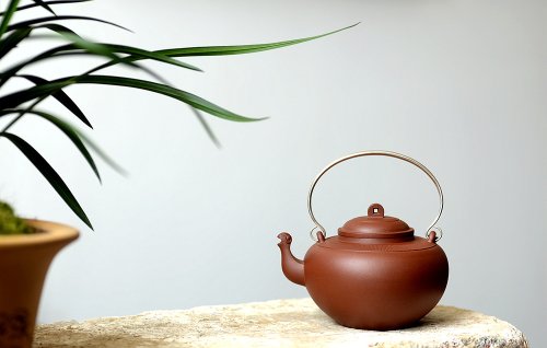 于洪霞紫砂壶 于洪霞全手原创作品 祥德提梁 取古与新 典雅大方 纯银提梁 原矿底槽清