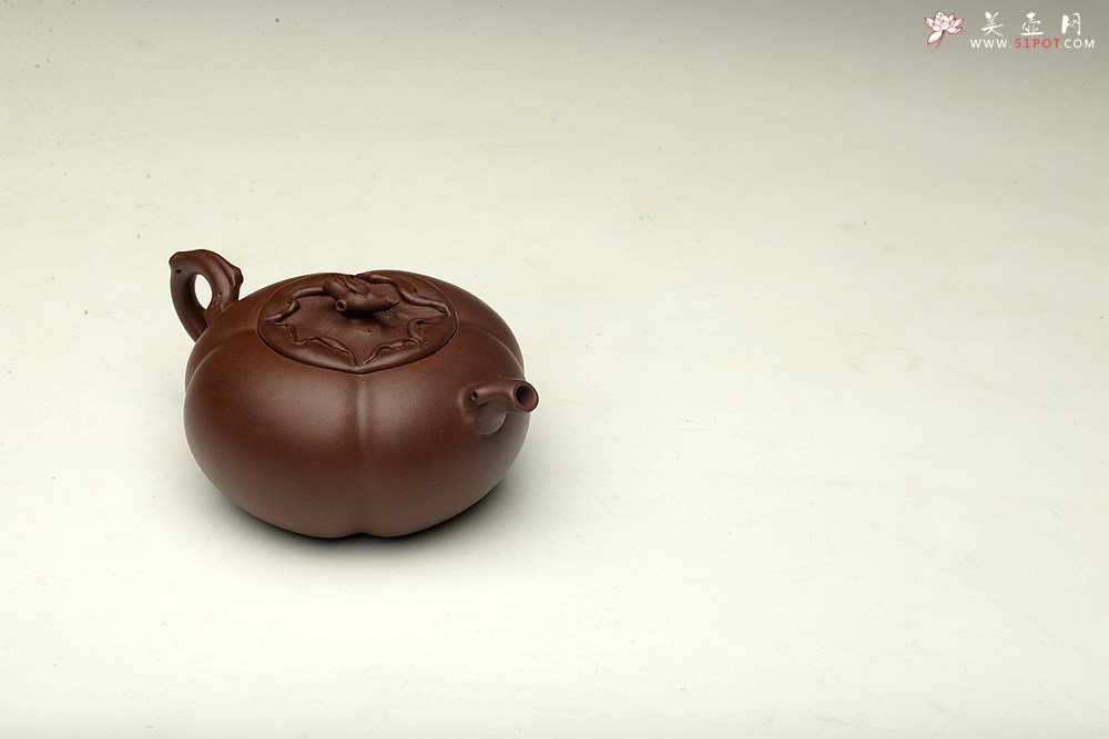 紫砂壶图片：潘丹初乙未年精进之作  筋囊花货 全手玉柿 气度饱满逸品  值得赏玩珍藏 - 美壶网