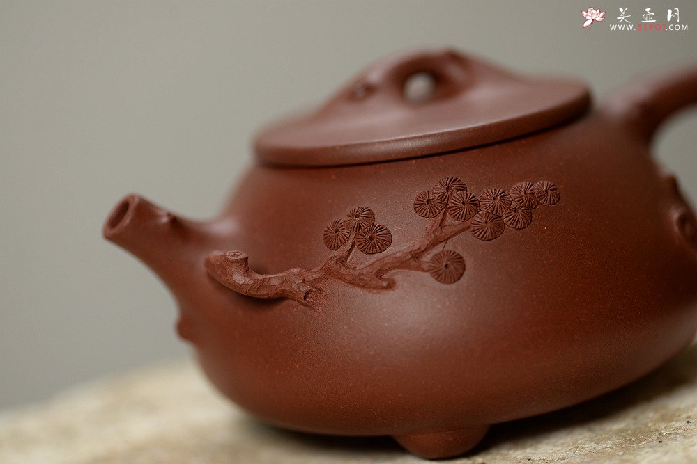 紫砂壶图片：实用花器 饱满可爱 松石瓢 - 美壶网