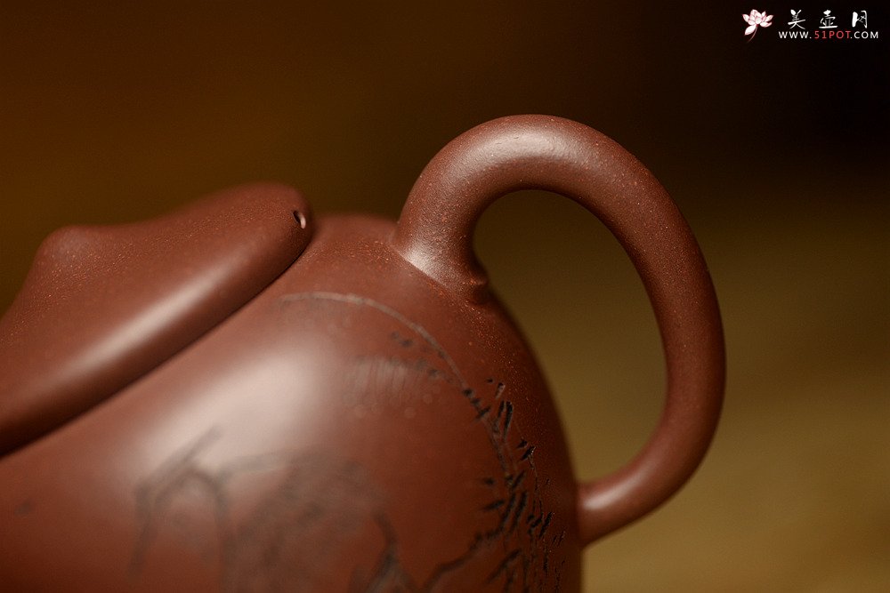 紫砂壶图片：一蓑烟雨钓鱼归 渔悦 张听刚精心装饰 - 美壶网