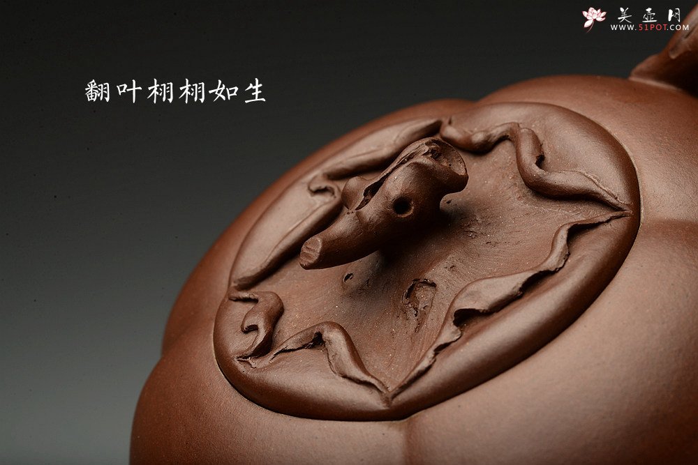 紫砂壶图片：潘丹初乙未年精进之作  筋囊花货 全手玉柿 气度饱满逸品  值得赏玩珍藏 - 美壶网