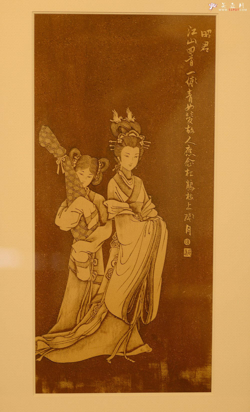 紫砂壶图片：谭华斌精心装饰 四大美女壁画 送礼自珍佳作 - 美壶网