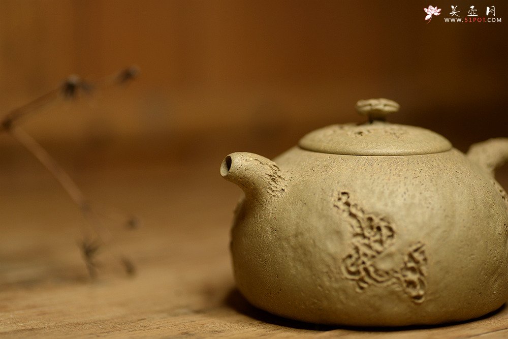 紫砂壶图片：肌理丰富 拙味~ 全手薄胎龚春 ~沧桑质感 - 美壶网