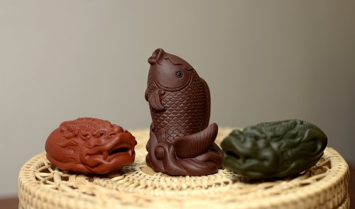 美壶定制紫砂壶 紫砂摆件 做工精致 栩栩如生 鲤鱼~金蟾 