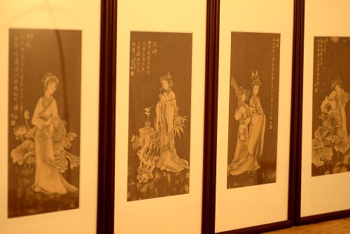 谭华斌紫砂壶 谭华斌精心装饰 四大美女壁画 送礼自珍佳作 