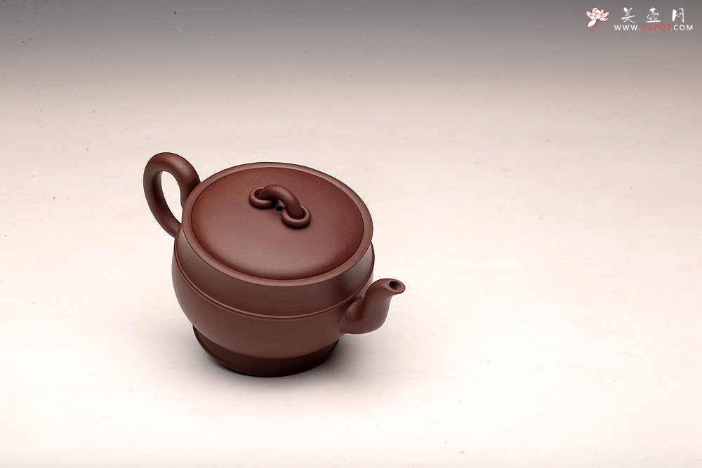 紫砂壶图片：钱建荷全手新作 宫廷范儿 大口实用 做工精致 双圈碗灯 - 美壶网