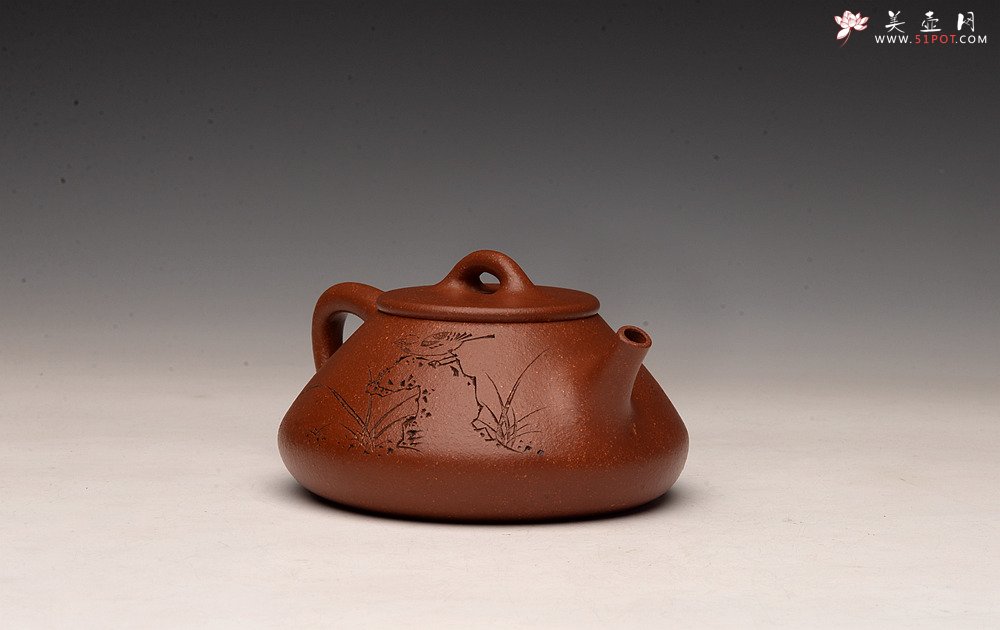 紫砂壶图片：周斌全手力作  优质油润降坡泥 合瓢 知秋装饰 - 美壶网