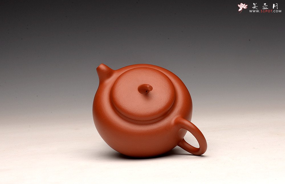 紫砂壶图片：优质朱泥 自然褶皱 得趣自然 实用朱泥小品 全手茄瓜 - 美壶网