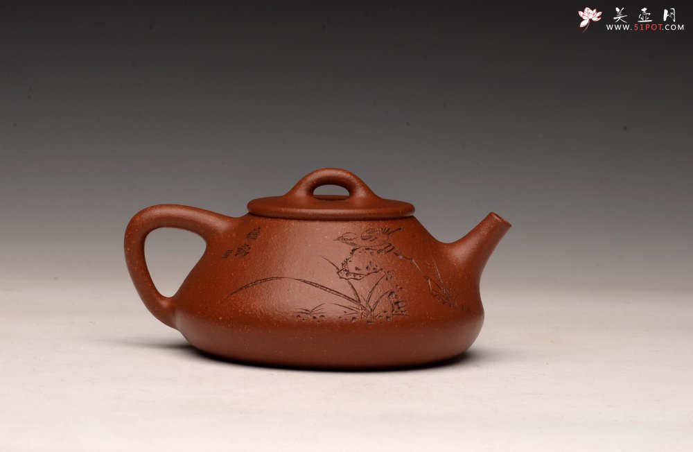 紫砂壶图片：周斌全手力作  优质油润降坡泥 合瓢 知秋装饰 - 美壶网