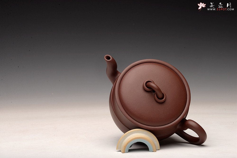 紫砂壶图片：钱建荷全手新作 宫廷范儿 大口实用 做工精致 双圈碗灯 - 美壶网