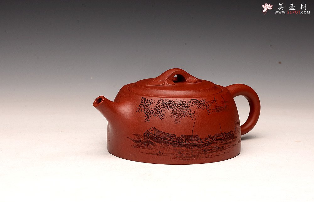 紫砂壶图片：枫桥夜泊之如意井栏 大口实用 - 美壶网
