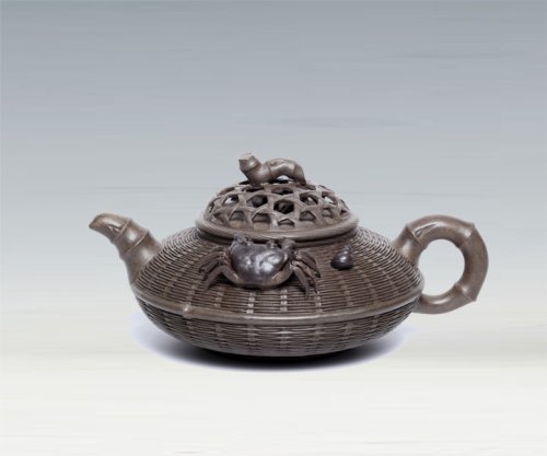 唐六琴紫砂壶 雅竹野趣壶 