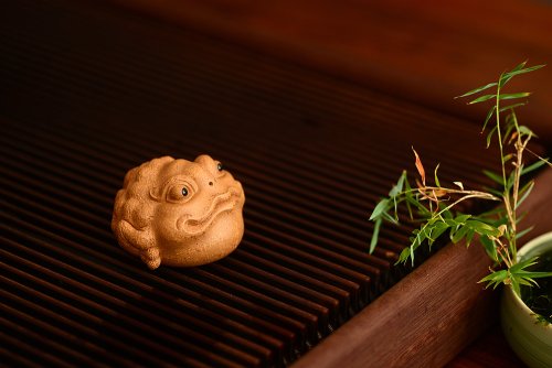 美壶定制紫砂壶 李爱民精致茶宠 聚宝蟾 神态逼真 生动传神 招财纳福  原矿段泥