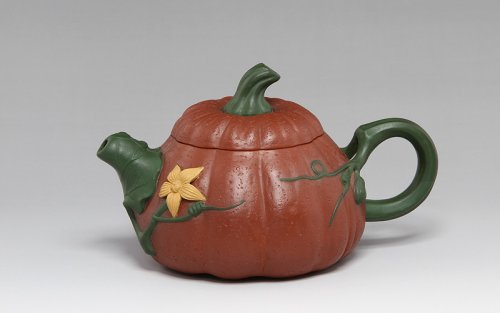 高建芳紫砂壶 夏日南瓜壶 原矿清水泥