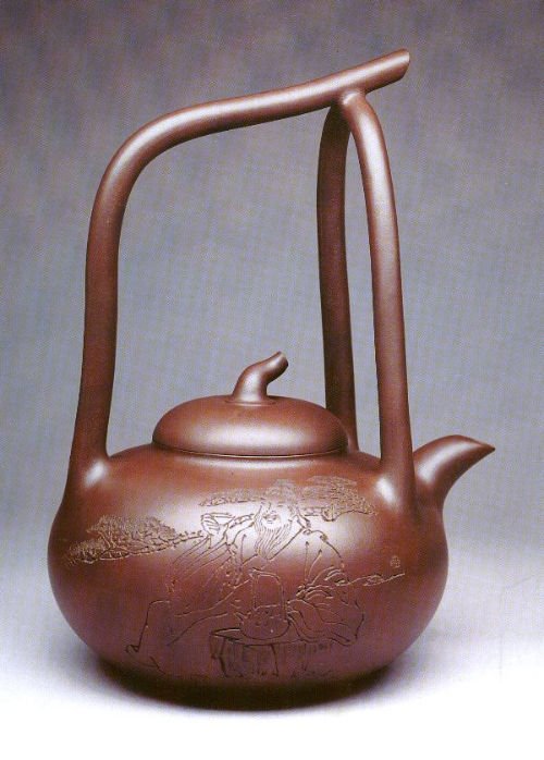 汪寅仙紫砂壶 滔滔提梁壶 