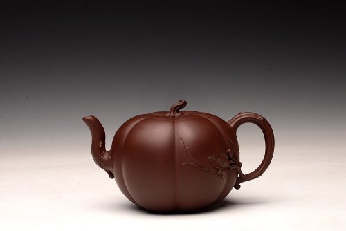 顾正芳紫砂壶 顾正芳乙未年新品 饱满丰润 灵韵秀雅 全手筋纹南瓜 田园清趣 原矿紫泥