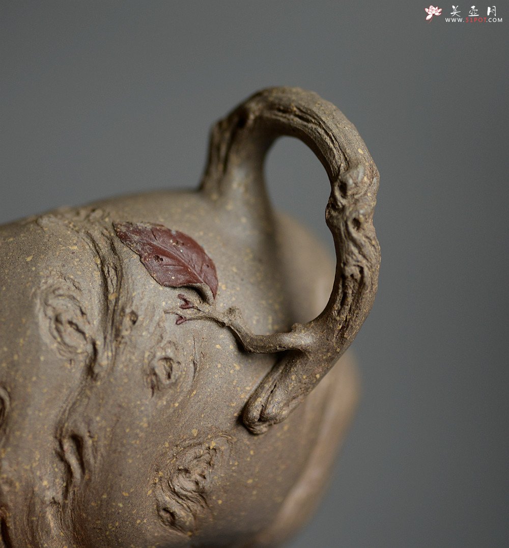 紫砂壶图片：林月长乙未年全手作品 返璞归真 清瘦山野清趣  香山秋林 - 美壶网