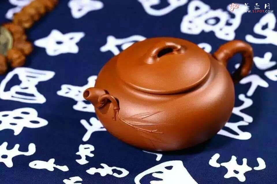 紫砂壶图片：扁竹鼓 - 美壶网