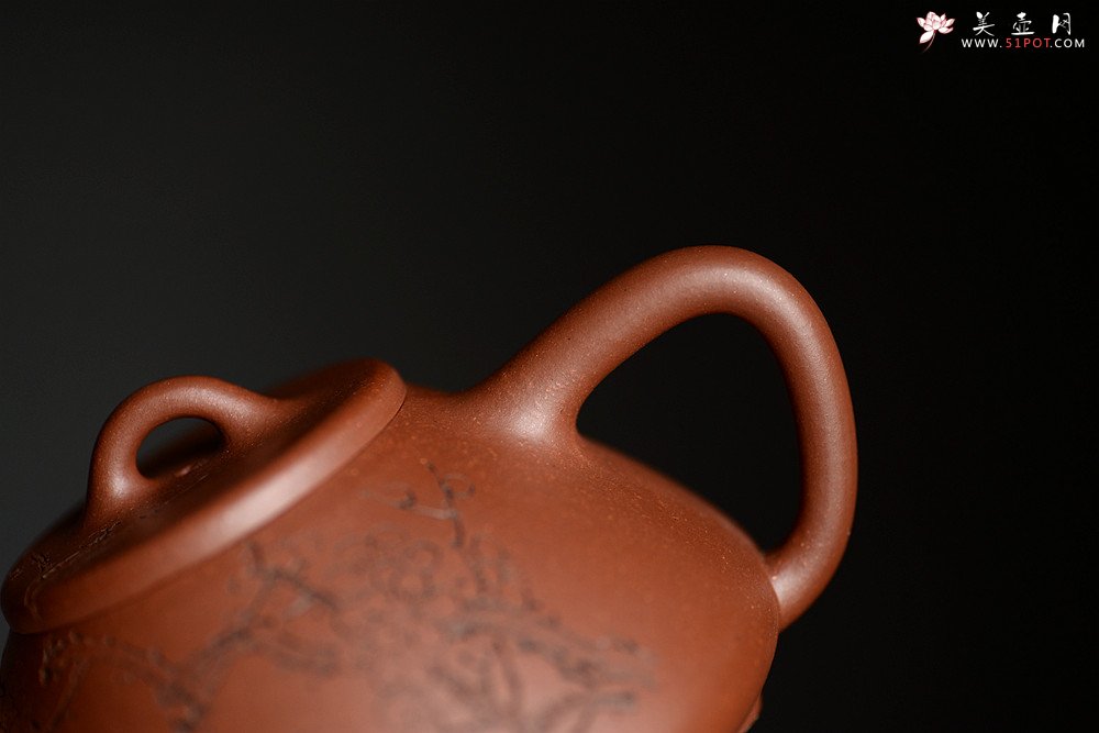 紫砂壶图片：手工炼制底槽青  骨骼清奇 国助范建鹏装饰 全手梅花石瓢 - 美壶网