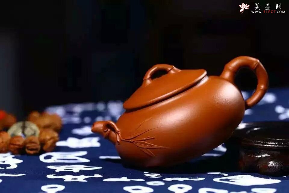 紫砂壶图片：扁竹鼓 - 美壶网