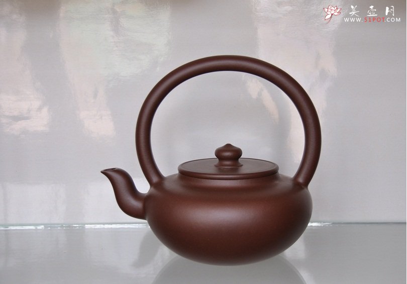 紫砂壶图片：全手工旭茂提梁壶 - 美壶网
