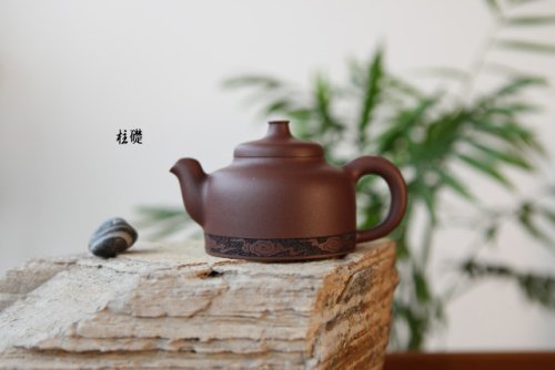 杨伟倩紫砂壶 祥云柱础壶 原矿紫泥