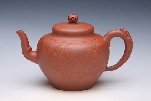 周小明紫砂壶 财运当头 原矿清水泥