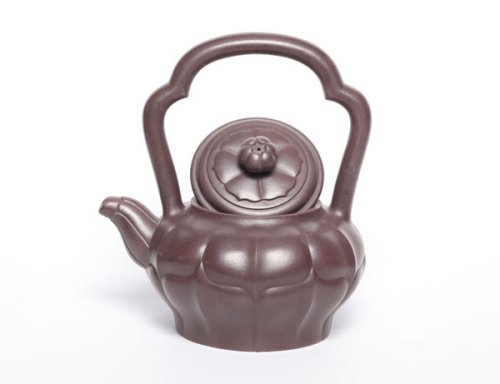 唐六琴紫砂壶 合菱提梁壶 原矿紫泥