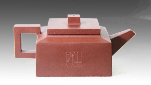 王茁紫砂壶 吉祥方壶 原矿底槽清