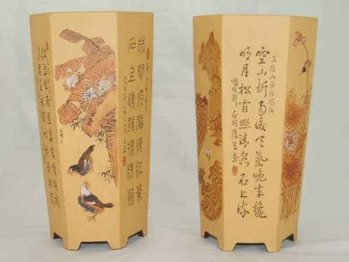 沈汉生紫砂壶 六方仟筒 