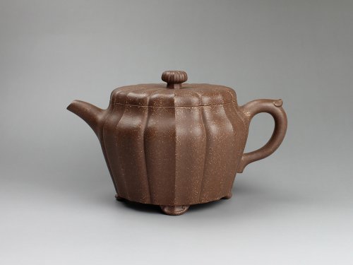 张菊萍紫砂壶 八瓣菊花壶 原矿紫泥