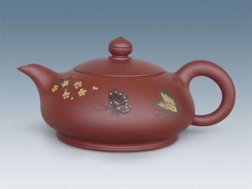 朱建伟紫砂壶 蝶花 原矿紫泥