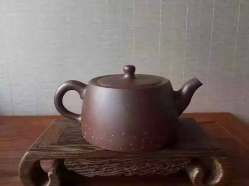 张彩英紫砂壶 铺砂井栏  原矿紫泥